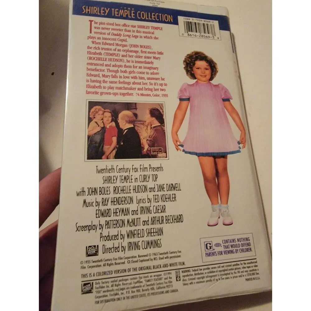 Curly Top VHS VCR Video Tape Movie‎ Used Shirley Temple